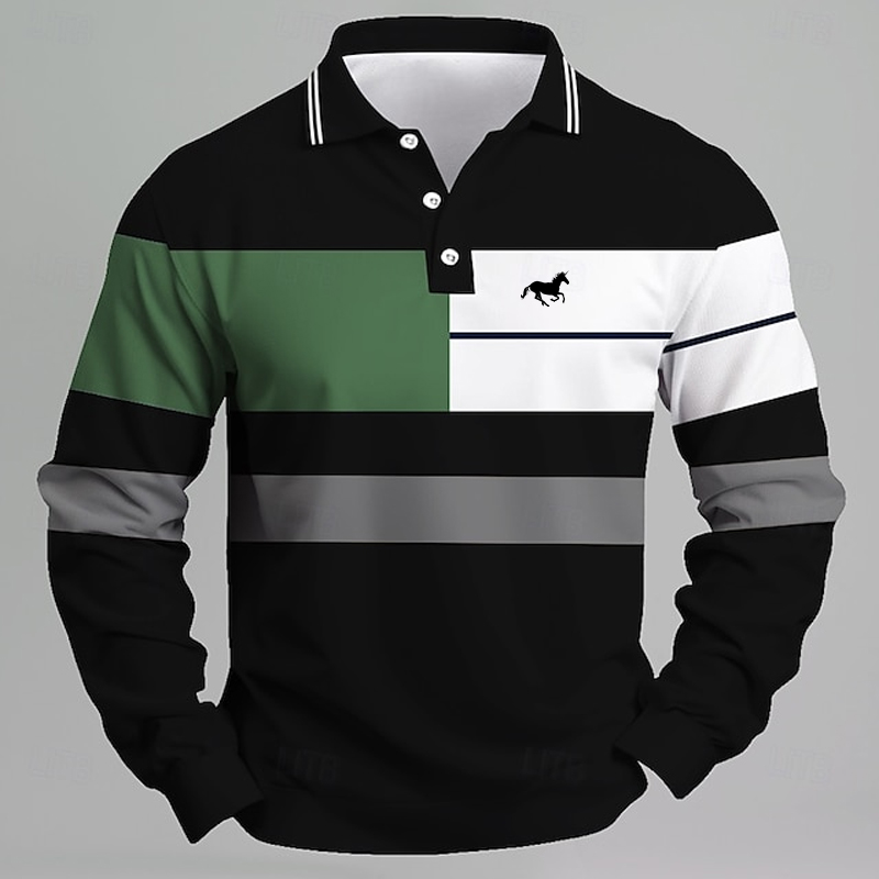 Golf Equipment Wholesale - Polo avec logo licorne imprimé rayé